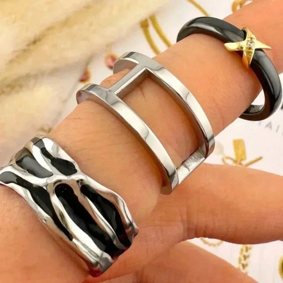 ⭐️HOST PICK⭐️ *NEW* Stainless Steel  Double Loop Open Ring (SILVER) - Picture 2 of 4